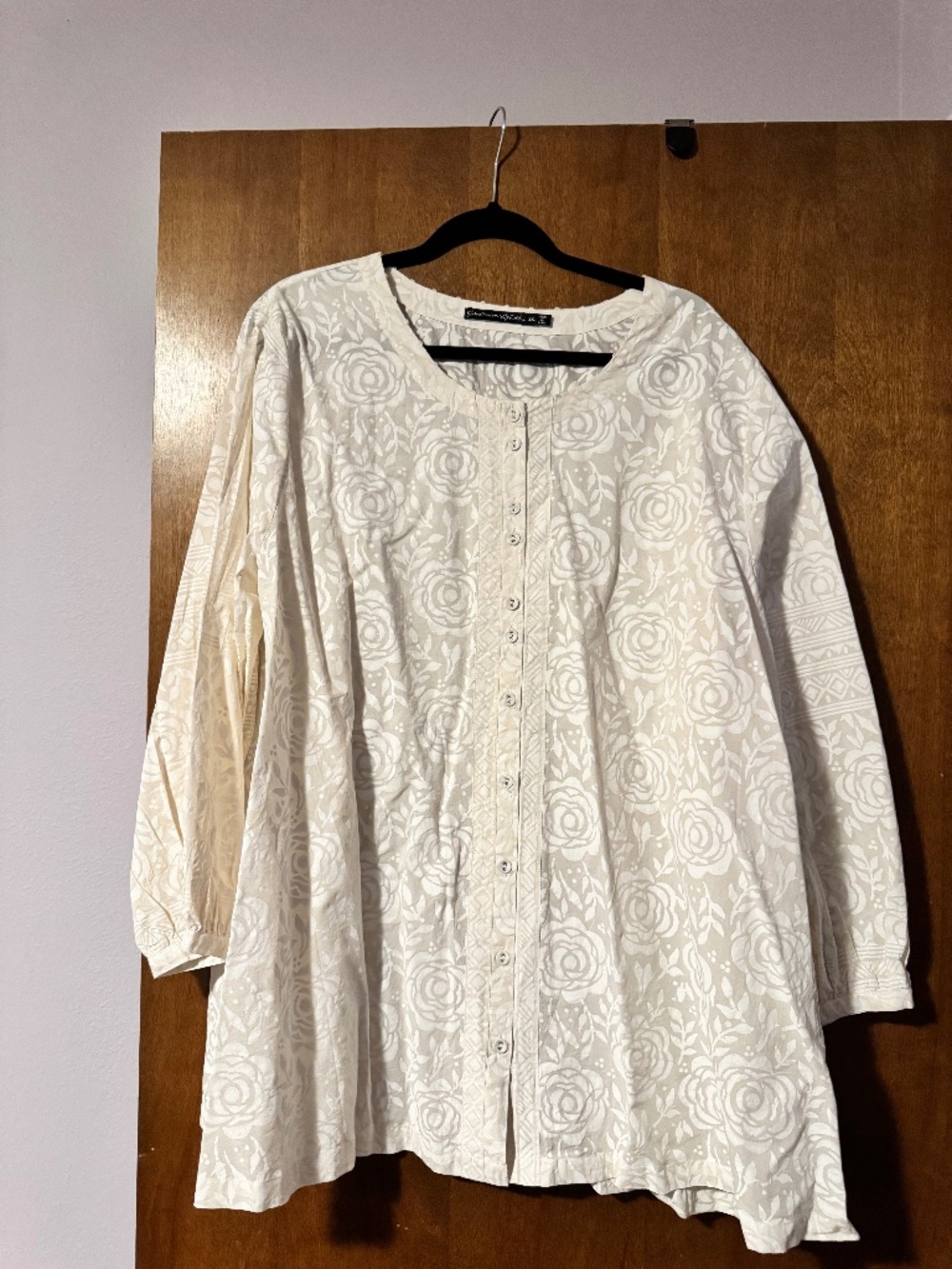 Gudrun Sjödén White Rose tunic XXL